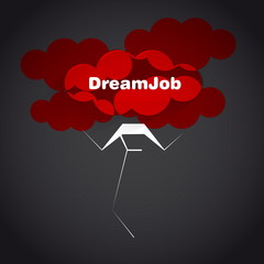 Dream job - conceptual logo eps10 illustration