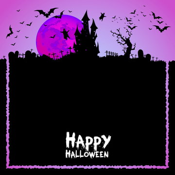 Happy Halloween Card Template, Mix of Various Spooky Creatures,