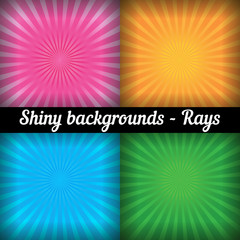 Rays. Sunburst Pattern. Vector set of different colors.