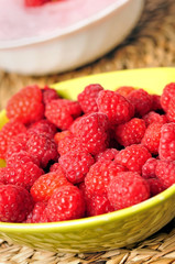 Bowl with raspberry