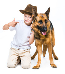 little boy with his dog