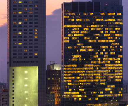 Fototapeta Warszawa, budynki biurowe