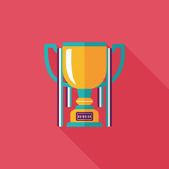 trophy cup flat icon with long shadow,eps10