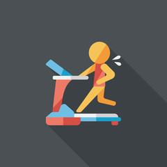 treadmill flat icon with long shadow,eps10