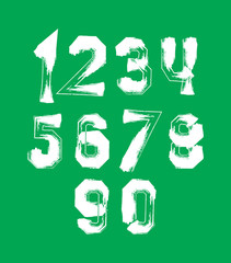 Creative handwritten over color numbers set from 0 to 10, vector