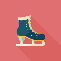 ice skate flat icon with long shadow,eps10