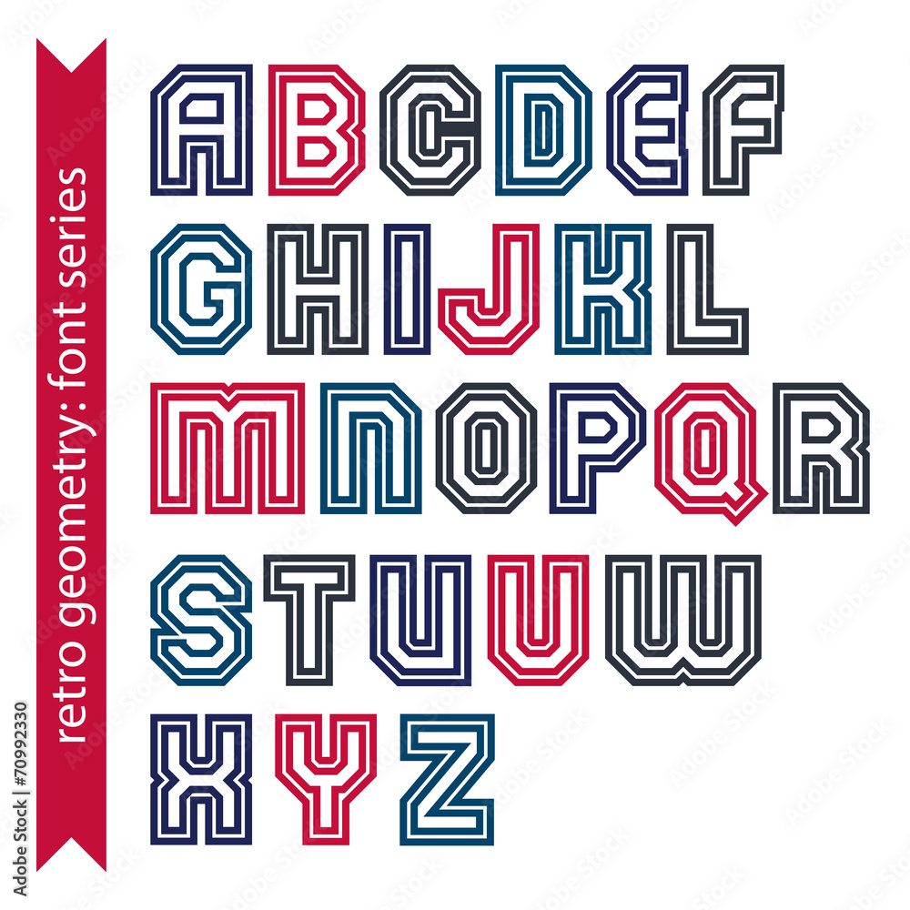 Fototapete regular stylish font with straight parallel lines. sans serif co