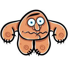 Funny cartoon monster, vector illustration.