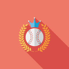 baseball champion flat icon with long shadow,eps10