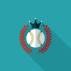 baseball champion flat icon with long shadow,eps10