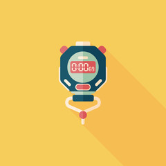 stopwatch flat icon with long shadow,eps10