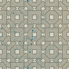 Old geometric seamless pattern, vintage vector repeat background