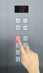 hand press 7 floor in elevator
