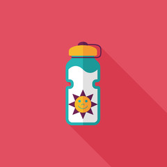 sports water bottle flat icon with long shadow,eps10