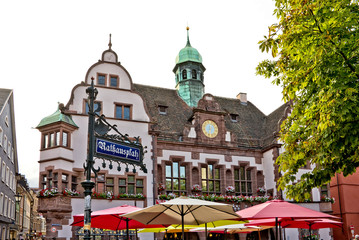 Fototapeta na wymiar Rathausplatz (Town hall square), Freiburg im Breisgau, Germany