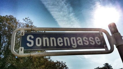 Straßenschild Sonnengasse