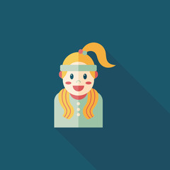 sporty girl flat icon with long shadow,eps10