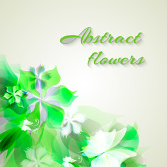 background with light green abstract flowers