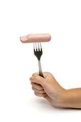 sausage on the white background