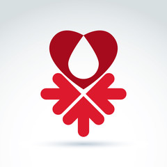 Vector charity and donation symbol - illustration of a red heart