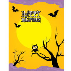 vector happy halloween card design template.