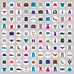 Clothes icons vector collection, vector icon set of fashion sign