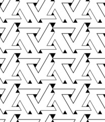 Geometric contrast maze abstract seamless pattern, elegant conti