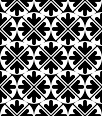 Vector geometric seamless pattern. Unusual black and white artis