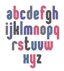 Unusual rounded typescript with diagonal parallel lines, colorfu