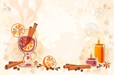 Backgroung with mulled wine