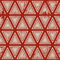Vintage geometric seamless pattern, old vector repeat background