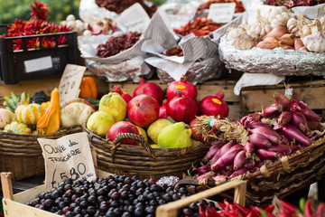 fruit and vegetable open air market in Italy