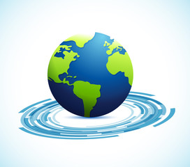 globe technology illustration design