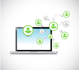 laptop network avatar communication illustration