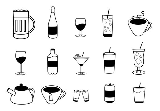 Set of vector drink icons