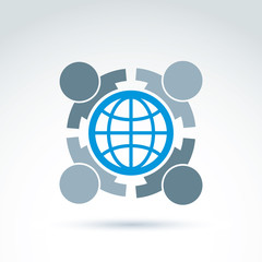 Society taking care about ecology and earth, vector conceptual u