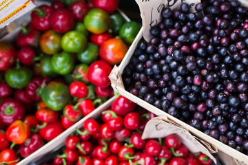fruit and vegetable open air market in Italy