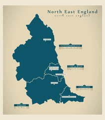 Modern Map - North East England