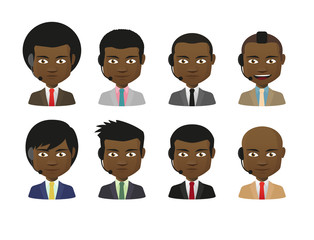 Cartoon male avatar set