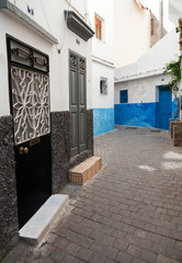 Street view of old Medina. Historical center of Tangier, Morocco