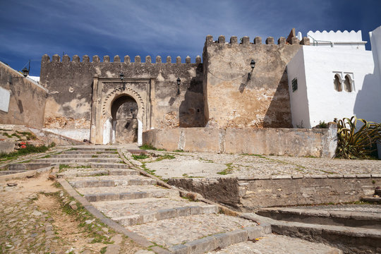 Ancient stone fortress in Madina. Old part of Tangier, Morocco
