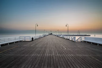 Acrylic prints The Baltic, Sopot, Poland Sunrise at the pier in Sopot, Poland. 