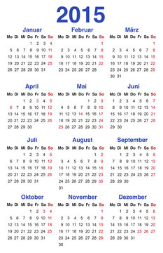 Kalender 2015 Vorlage, Visitenkarte