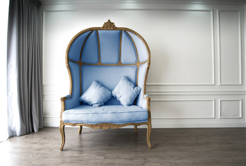 Blue half-dome sofa