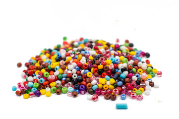 colorful beads isolated