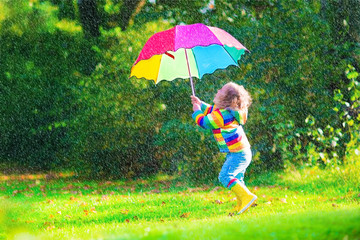 Little girl with umbrella
