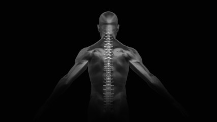 Spine auras on a man silhouette