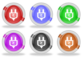 Electric Power Plug Web Icon Button