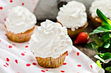 Cupcakes with whipped cream