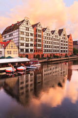 Old Town of Gdansk (Danzig) in Poland and Motlava river, Poland